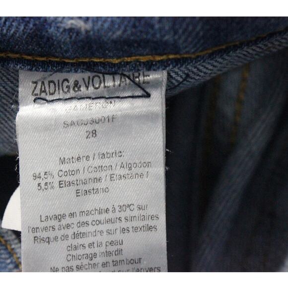 Zadig & Voltaire Denim LOVE+ ROCK size 28 Low Rise Boot Cut Light Wash - Picture 6 of 7